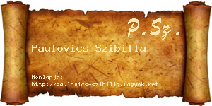 Paulovics Szibilla névjegykártya